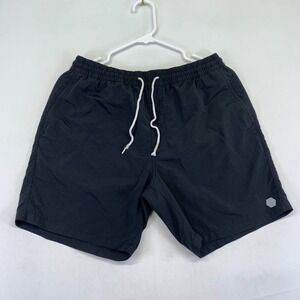 Empyre Mens Nylon Shorts Size Small Black Drawstring Swim Trunks Skater